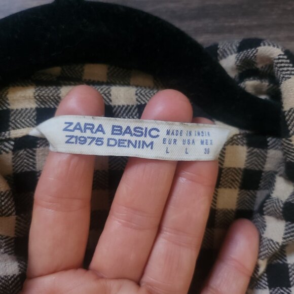 Zara Basic Tunic Dress Long Sleeve Button Down Pockets - Size L - Picture 6 of 6